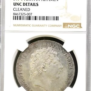1818 King George III Crown, LIX TUTAMEN ERROR - Inverted V for A - NGC Graded