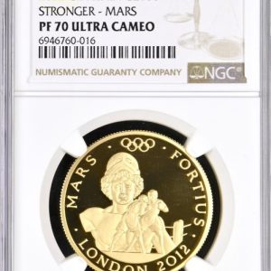 2012 Gold Proof £100 London Olympics - Stronger - Mars. NGC Graded PF70 Ultra Cameo