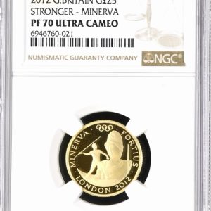 2012 Gold Proof £25 London Olympics - Stronger - Minerva. NGC Graded PF70 Ultra Cameo